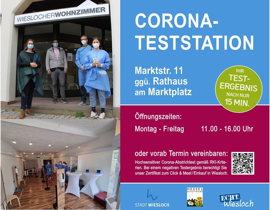 Corona- Teststation direkt in der Innenstadt